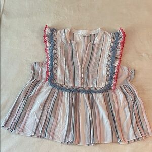 3‎ for $25! Ella Moss Multicolor Striped Womens Blouse
